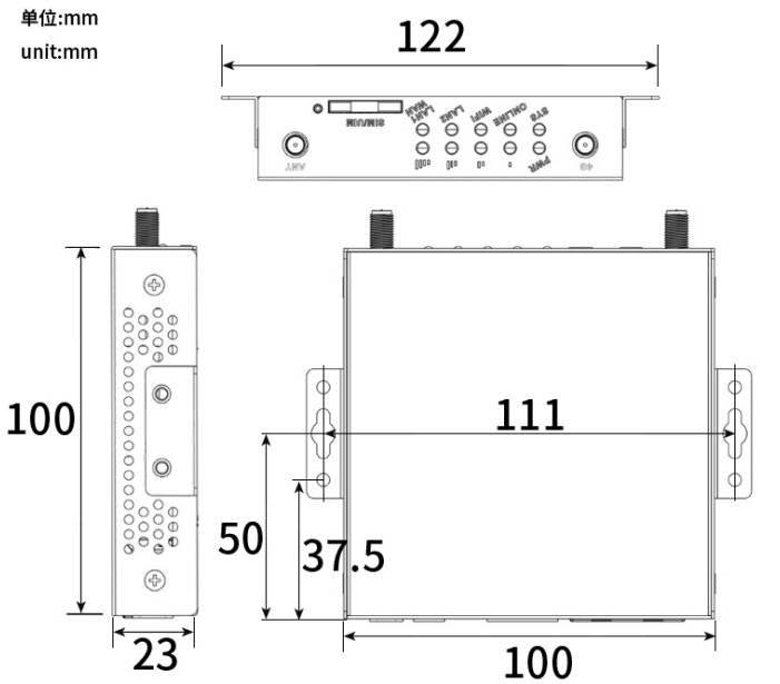  SR500 router-Dimensions