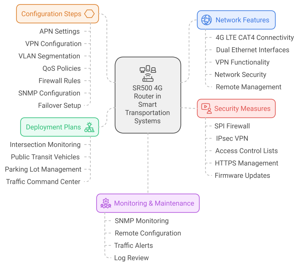 SR500 4G Router Smart Transportation Network Solution